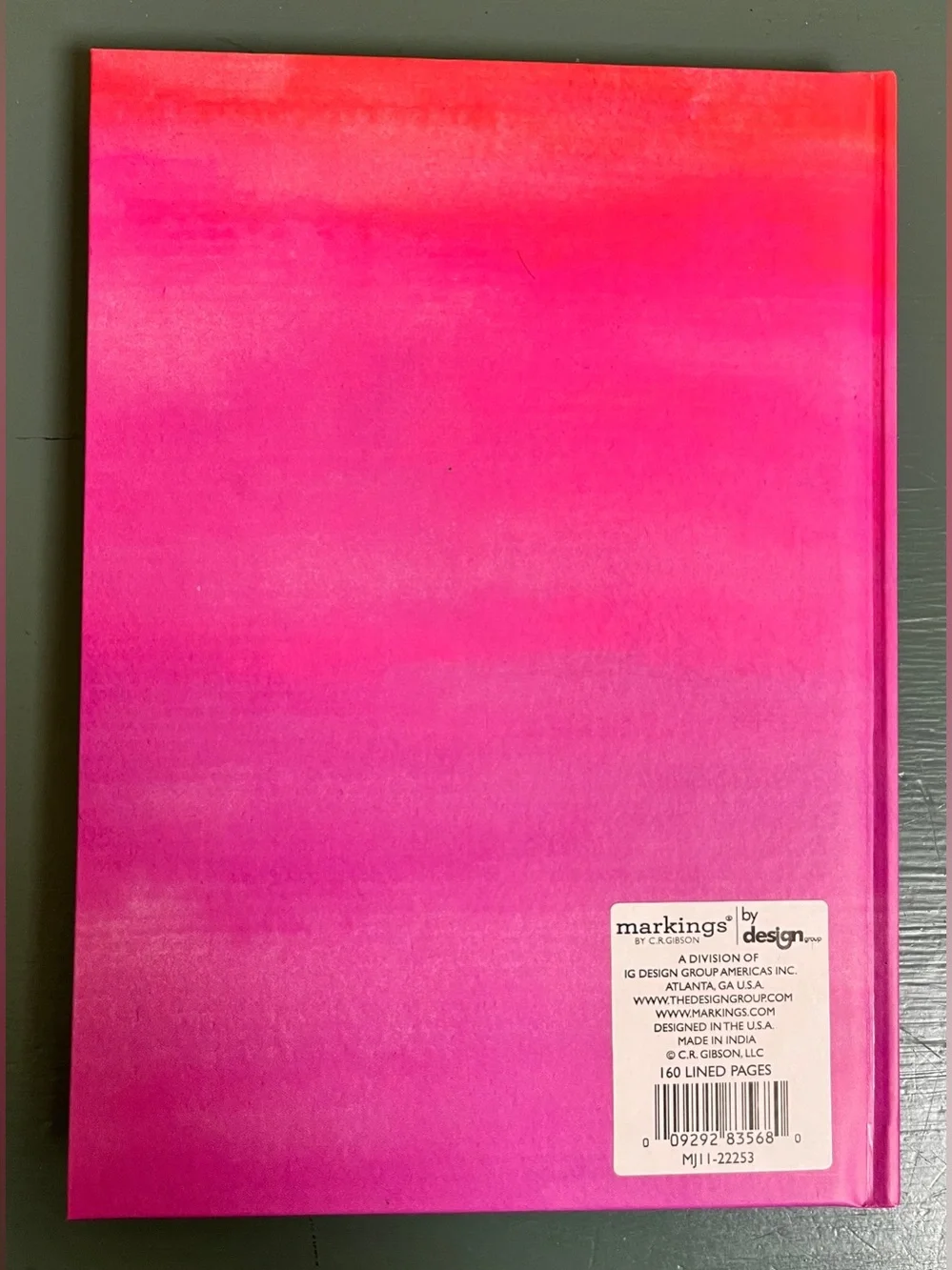 Journal Notebook “Happy Thoughts” in Pink Ombre Hardcover NWT